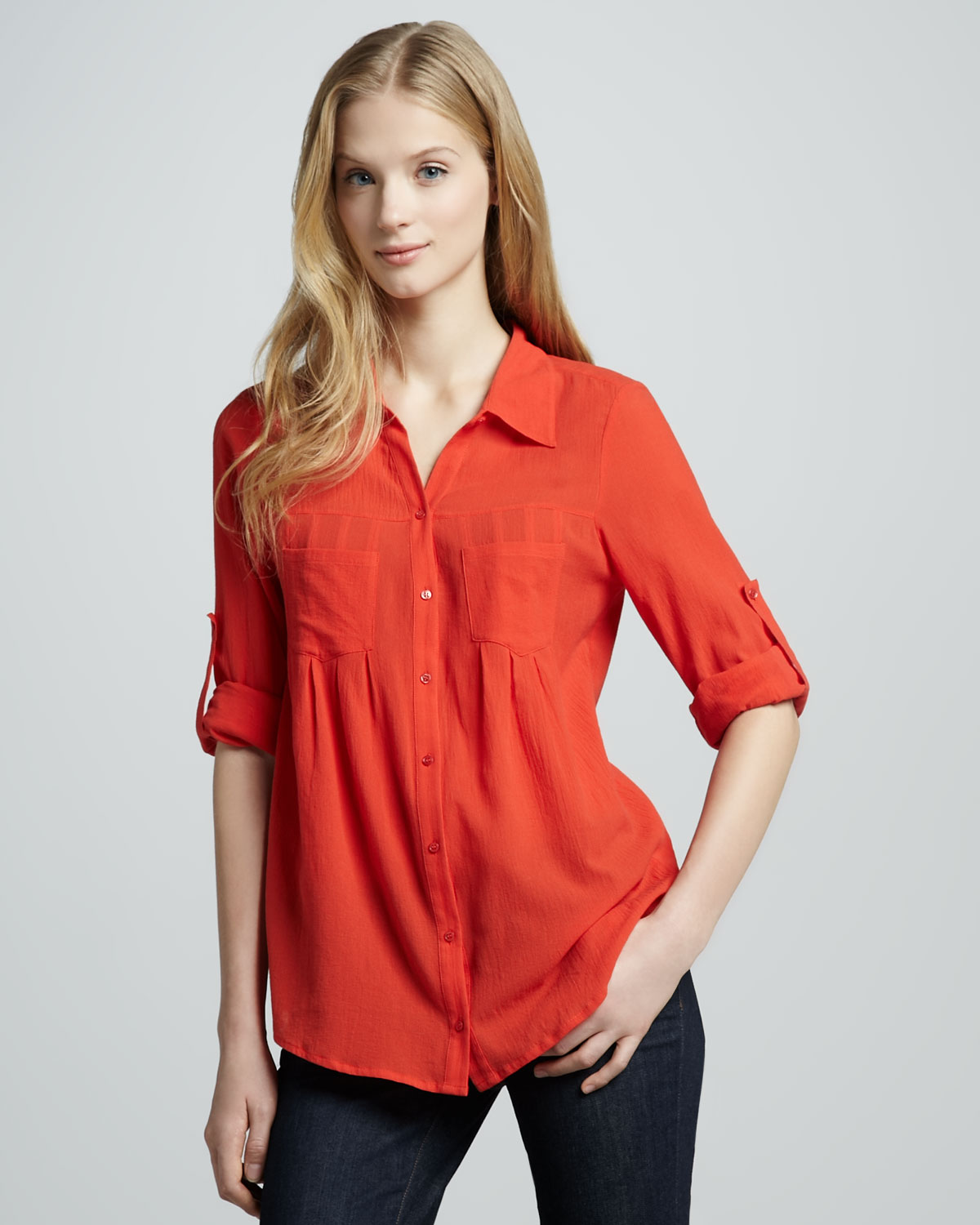 Joie-Pinot-Double-Pocket-Blouse-Cherry